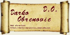 Darko Obrenović vizit kartica